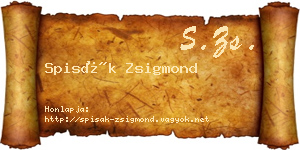 Spisák Zsigmond névjegykártya